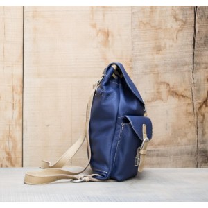 SAC A DOS CUIR BLEU | Font-Romeu